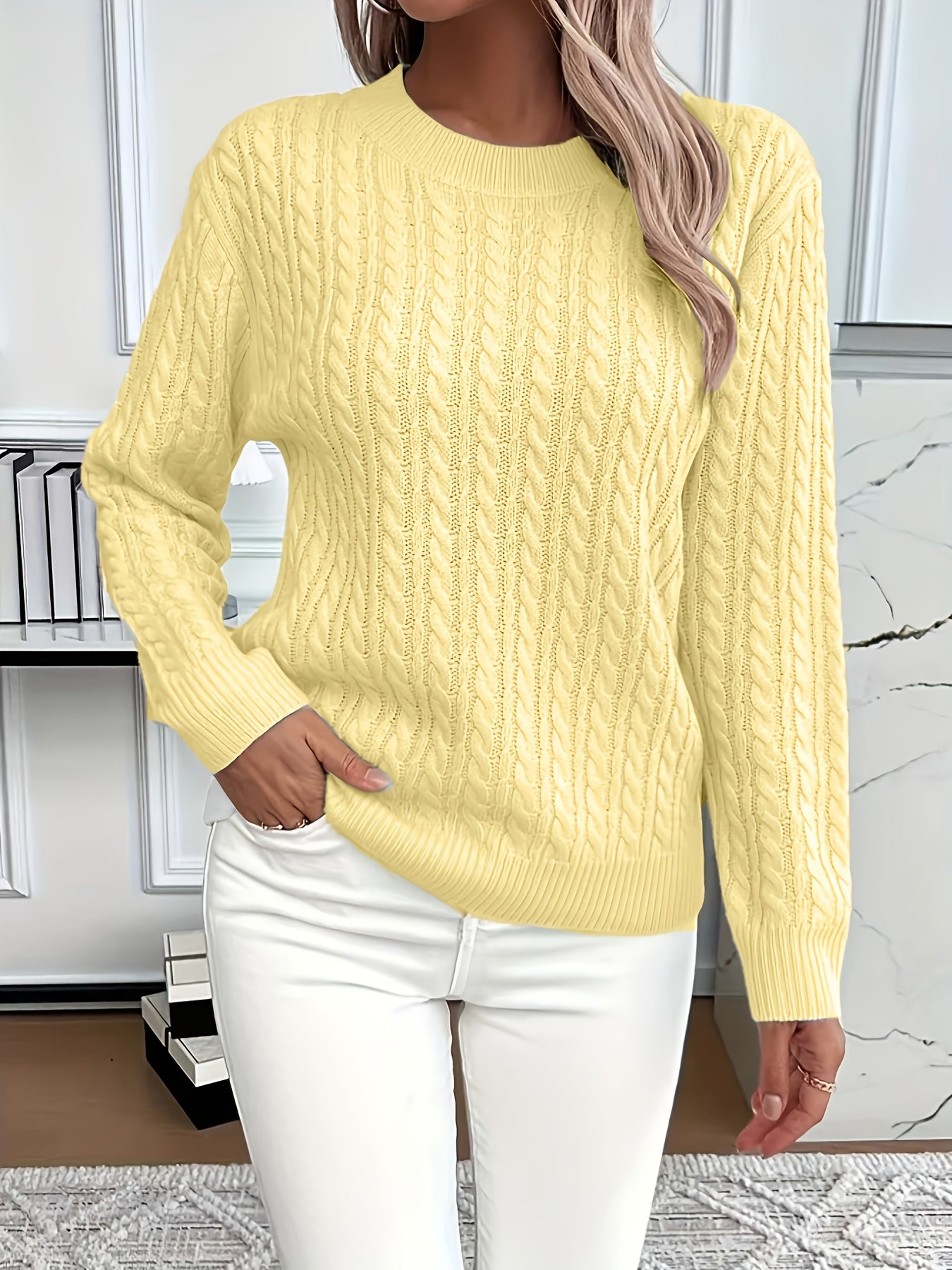 Relaxed Sweater with Ribbed Detail