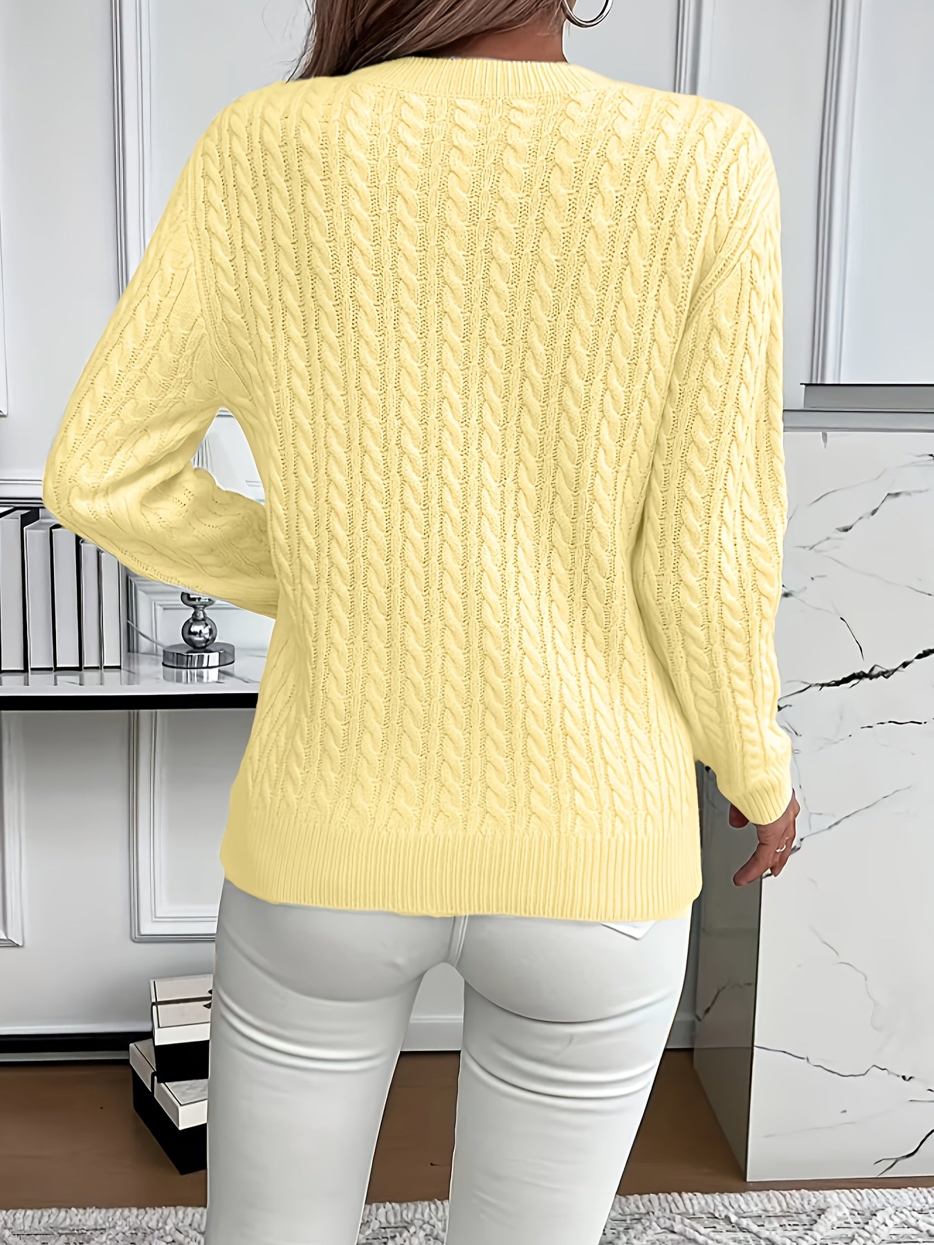 Relaxed Sweater with Ribbed Detail