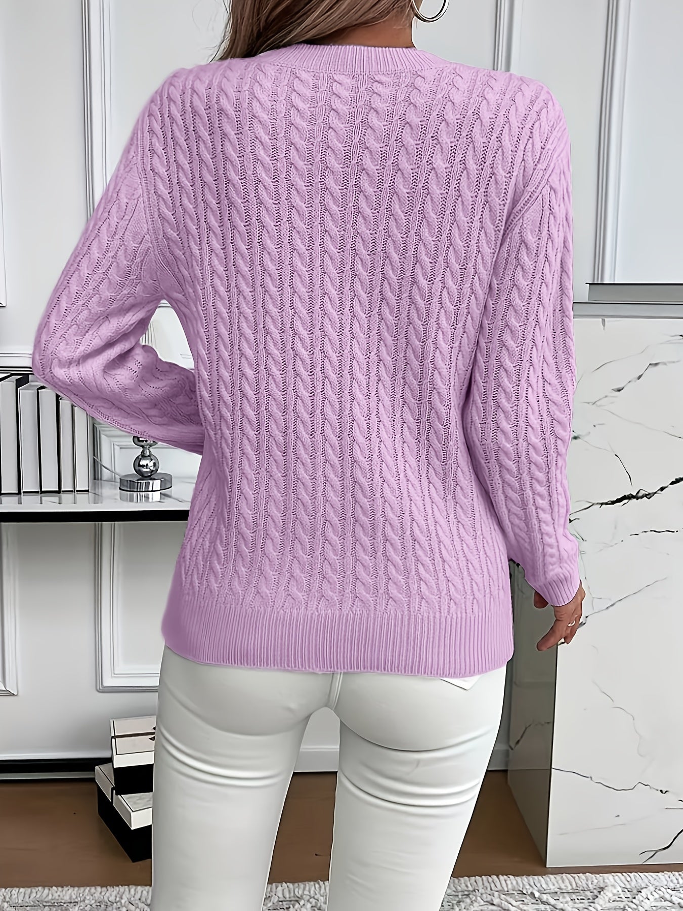 Relaxed Sweater with Ribbed Detail