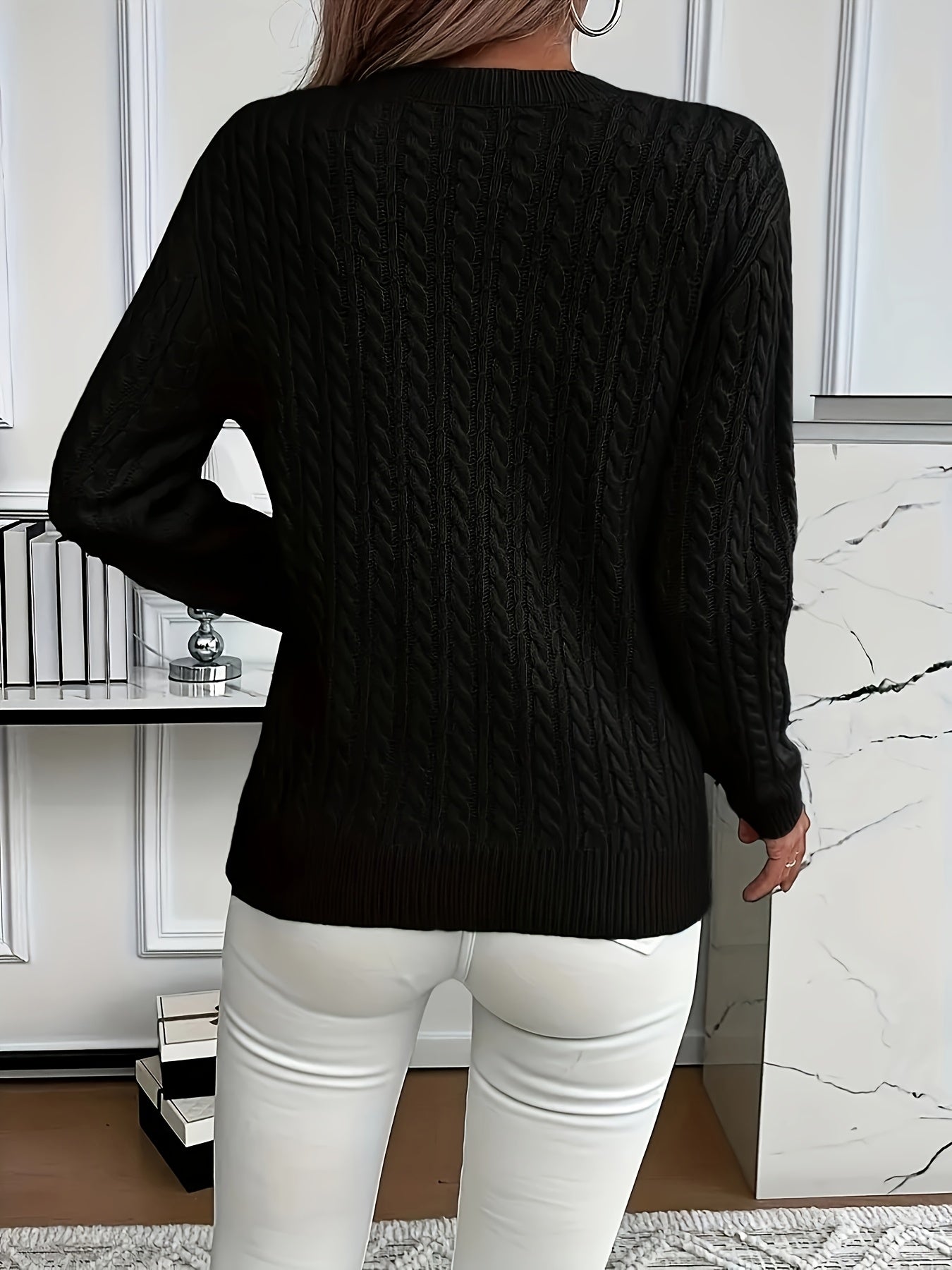 Relaxed Sweater with Ribbed Detail