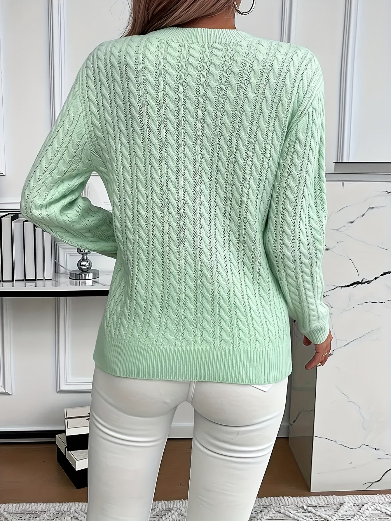 Relaxed Sweater with Ribbed Detail