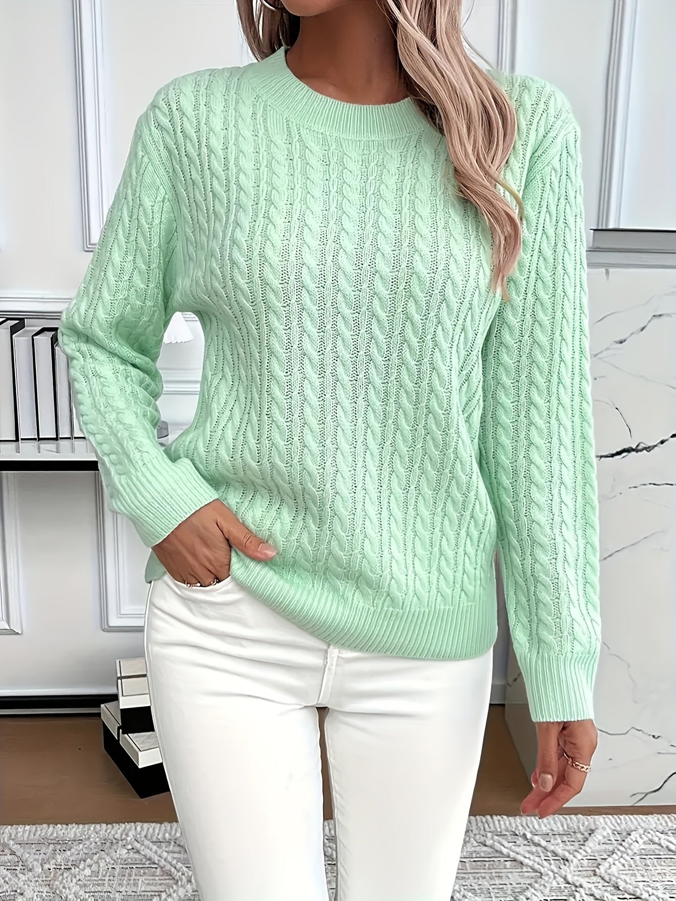 Relaxed Sweater with Ribbed Detail